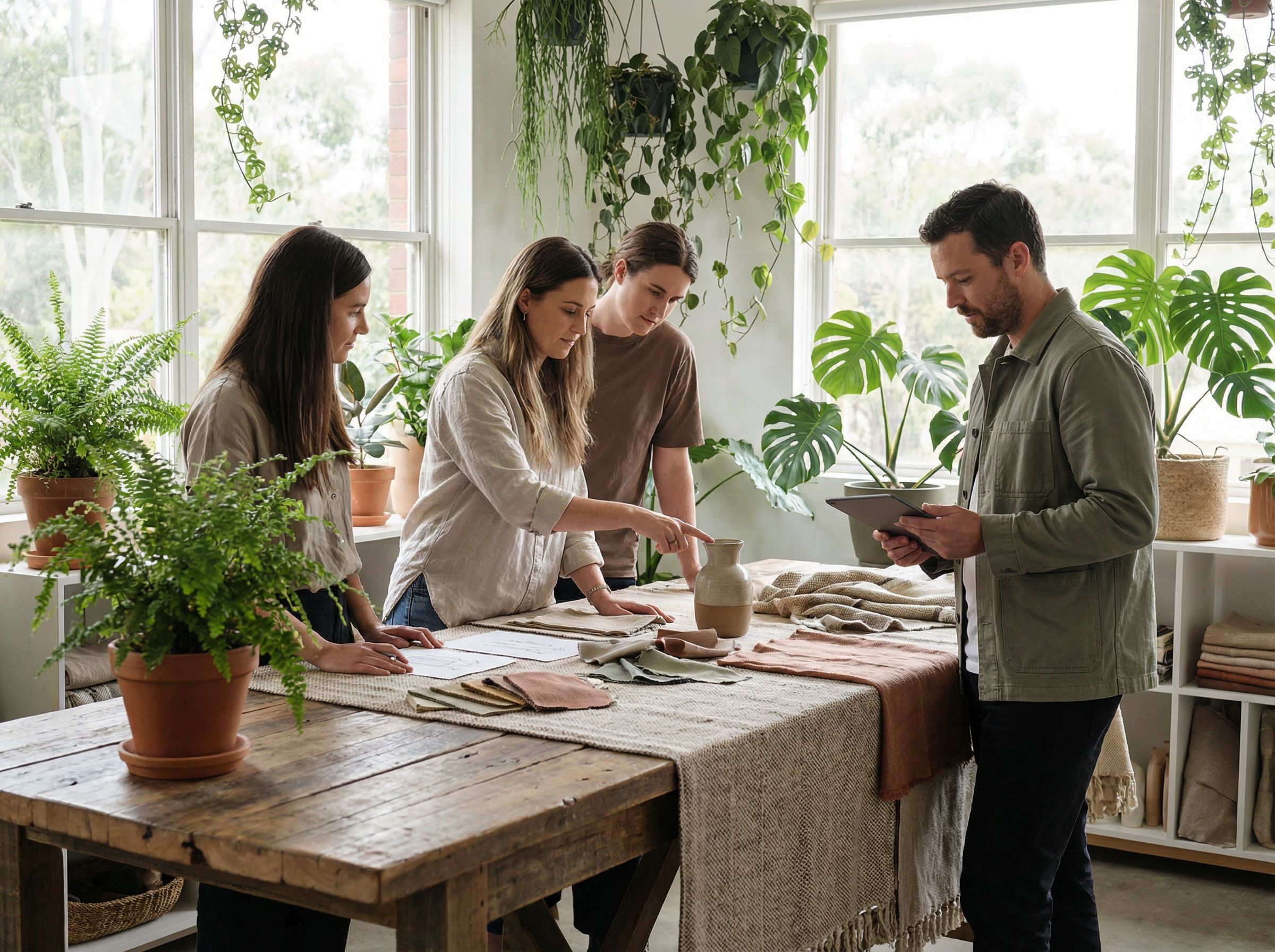 about-us-02 Charming hillside village with colorful houses and autumn foliage under clear blue skies.